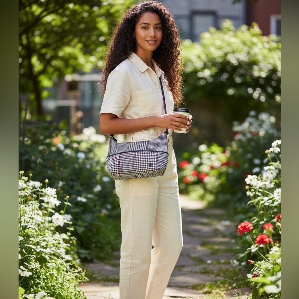 Vintage Ralph Lauren Houndstooth shoulder cross body bag.